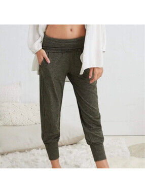 Aerie the Hugger Fold over jogger in Olive Daze large TALL
